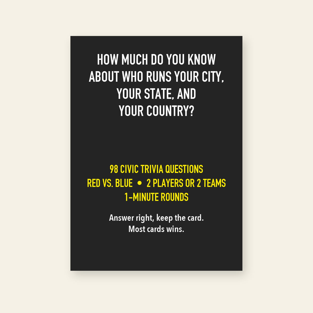 My Vote Will Count Card Game